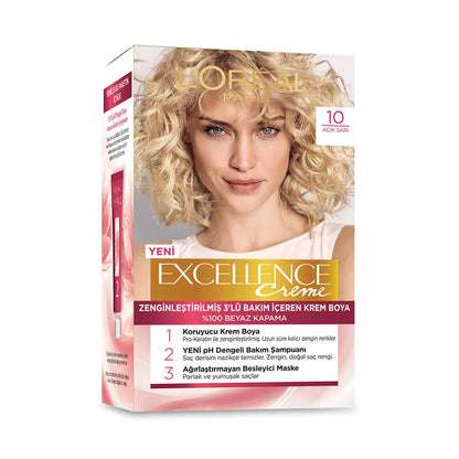 L'Oreal Excellence Creme Hair Color 10 Light Blonde by Beauty Care Bag