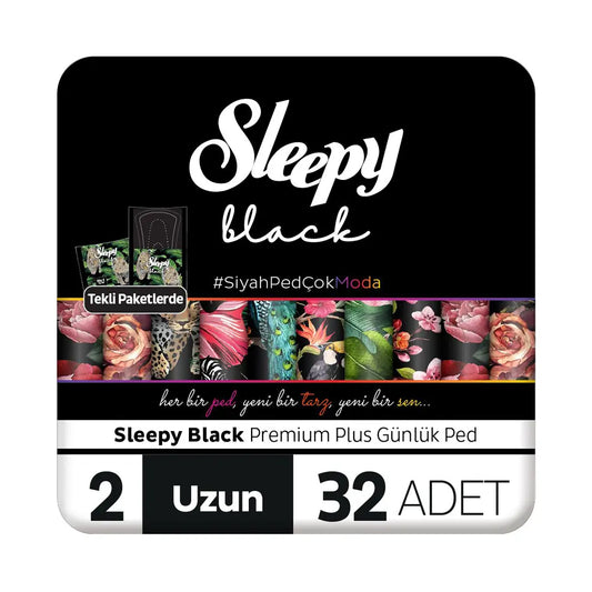 Sleepy Black Premium Plus Long Daily Liners 32 Count by Beauty Care Bag