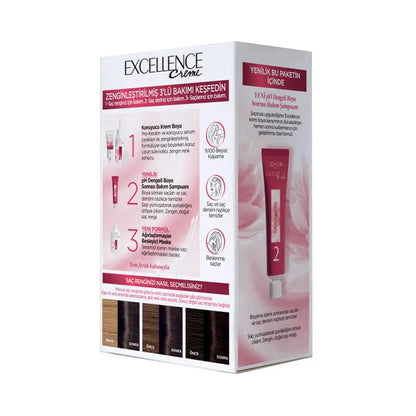 L'Oreal Paris Excellence Creme Hair Dye 2 Black for Rich Color by Beauty Care Bag