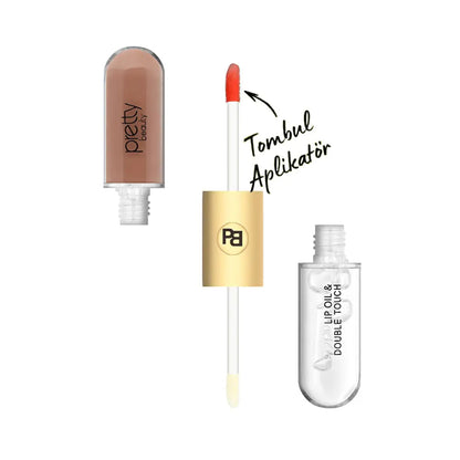 Pretty Double Touch Lipgloss 02 - High-Shine Liquid Lip Gloss by Beauty Care Bag