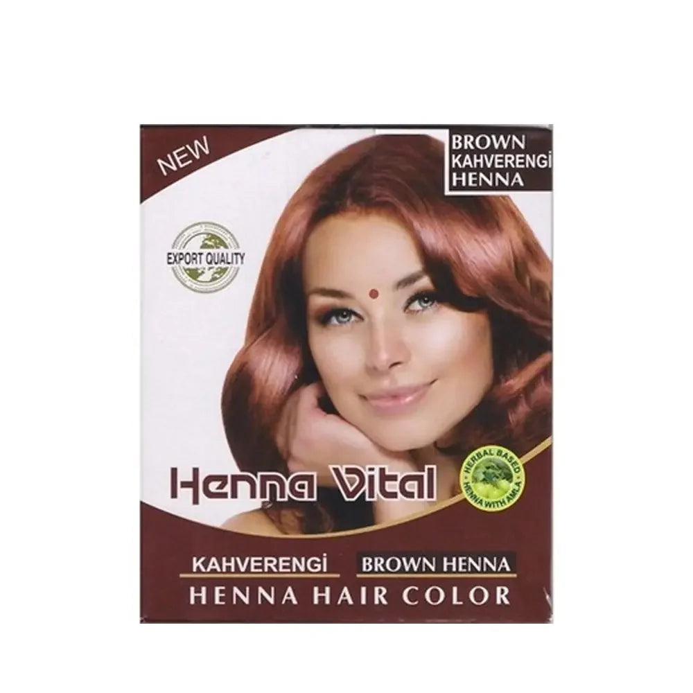 Henna Vital Hair Henna Brown for Rich Natural Color by Beauty Care Bag