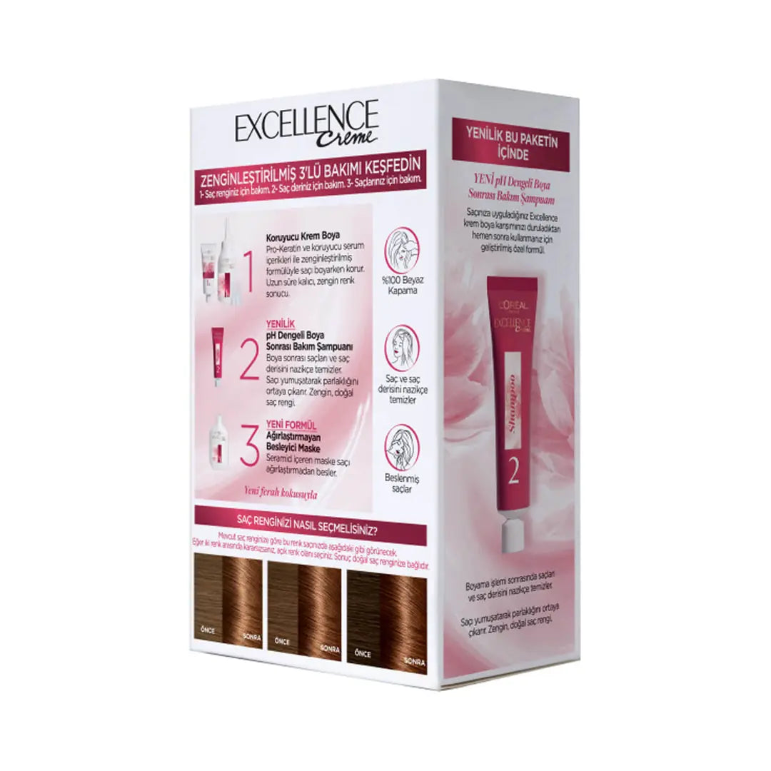 Loreal Excellence Creme Hair Color 6-35 Chocolate Brown by Beauty Care Bag