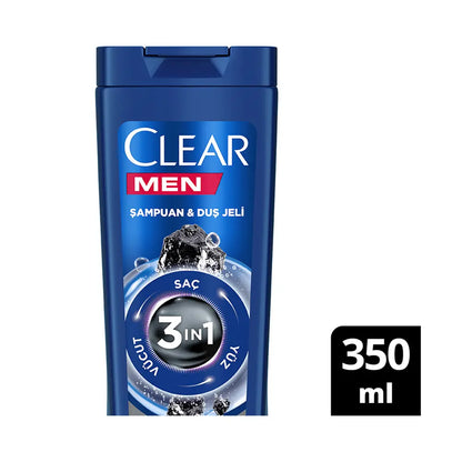 Clear Men 3-in-1 Shampoo & Shower Gel Charcoal Purifying 350 ml by Beauty Care Bag