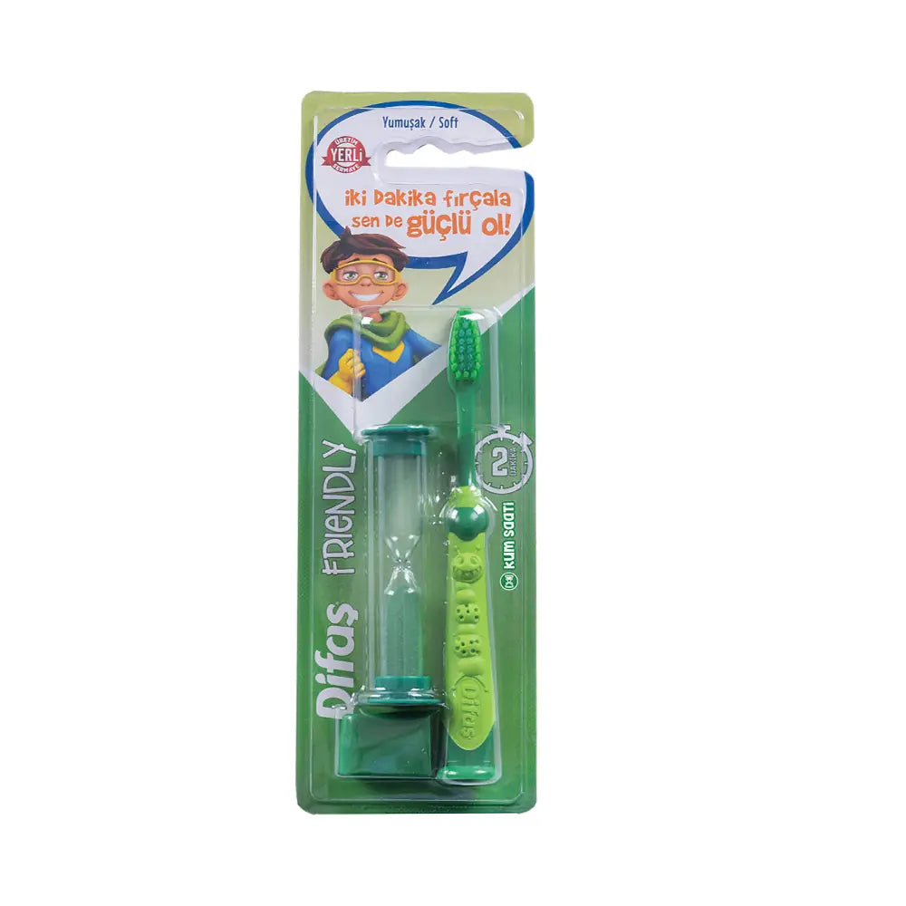 Difas Friendly Soft Toothbrush with Hourglass Timer by Beauty Care Bag