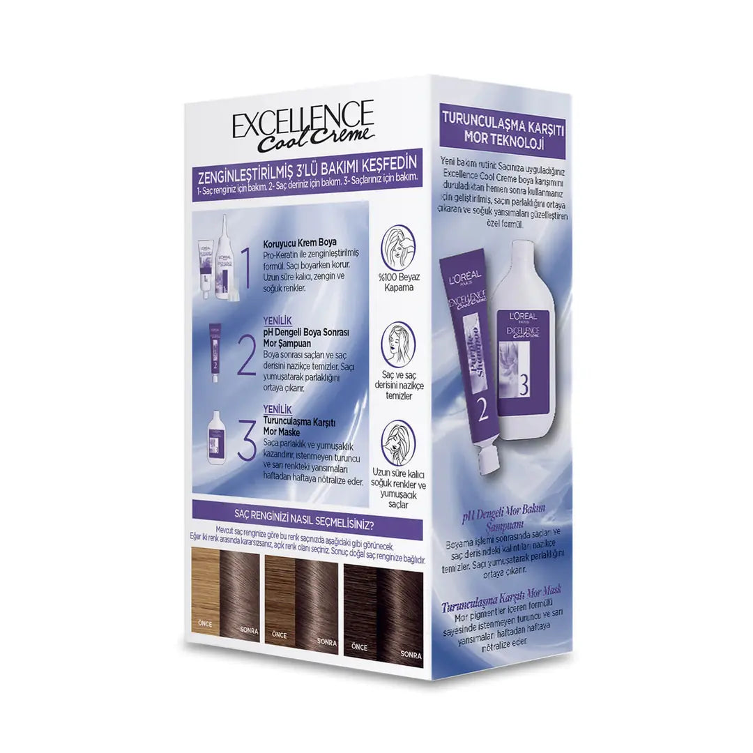 L'Oreal Paris Excellence Cool Creme 7.11 Ashy Light Brown by Beauty Care Bag
