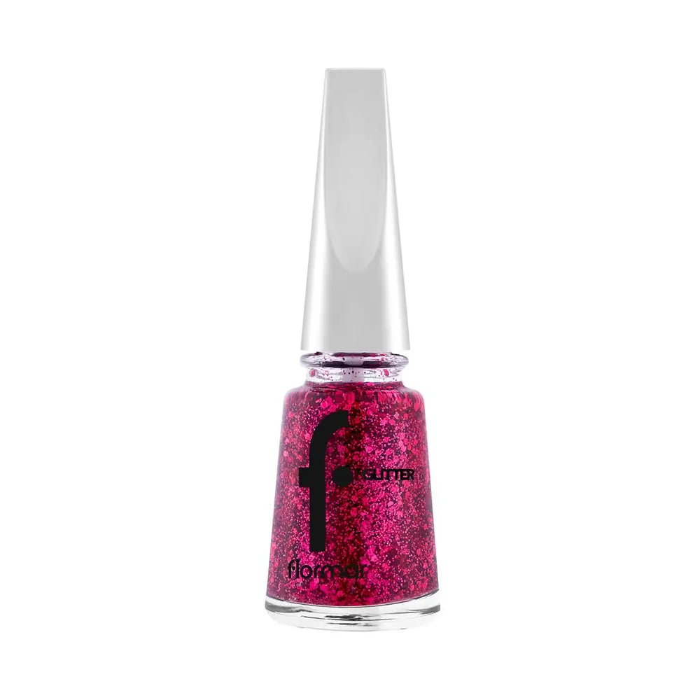 Flormar Glitter Nail Enamel GL03 Ruby Light 11ml by Beauty Care Bag