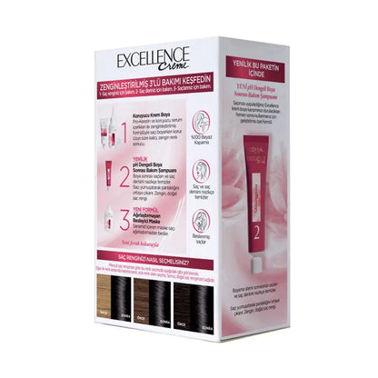 Loreal Excellence Creme Hair Dye 1-01 Deep Black by Beauty Care Bag