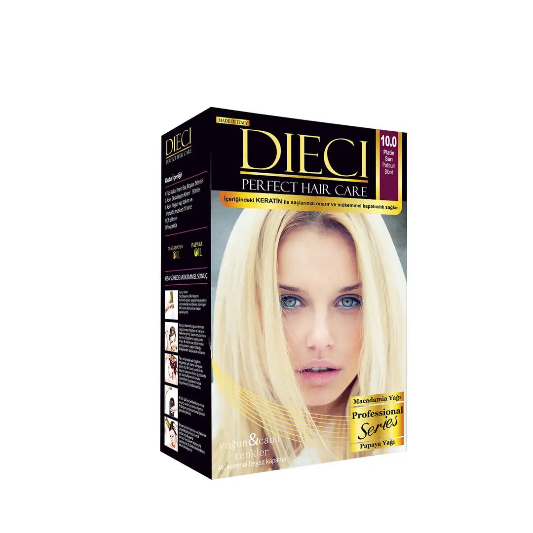 Dieci Perfect Kit Hair Color 10-0 Platinum Blonde by Beauty Care Bag