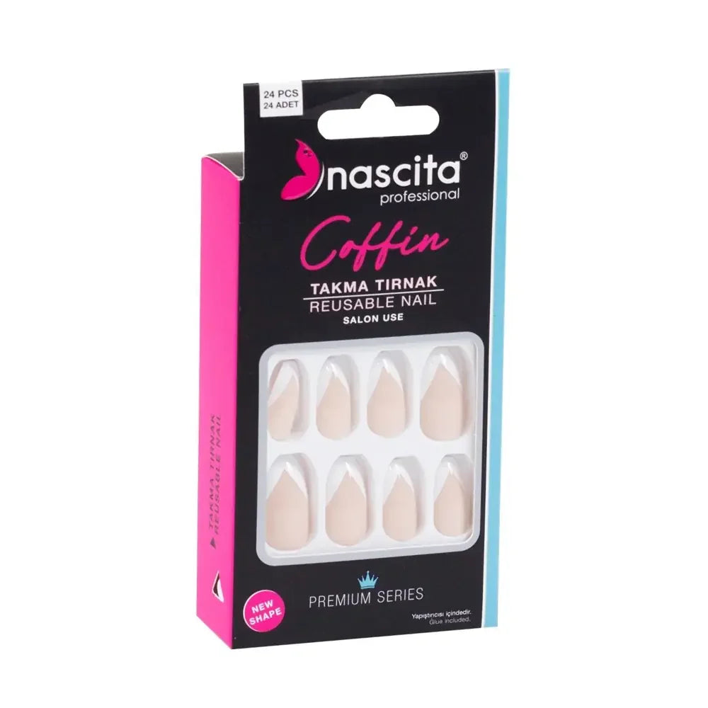 Nascita Colorful Coffin Press-On Artificial Nails 24 pcs by Beauty Care Bag