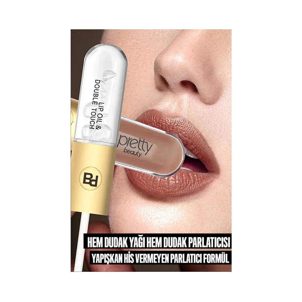 Pretty Double Touch Lipgloss 02 - High-Shine Liquid Lip Gloss by Beauty Care Bag