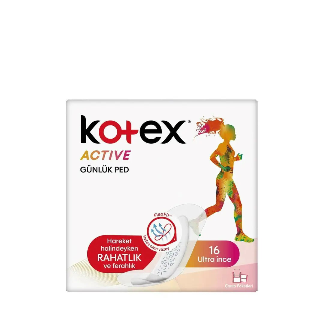 Kotex Active Daily Panty Liners for Freshness 16 Count by Beauty Care Bag