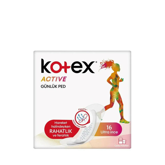Kotex Active Daily Panty Liners for Freshness 16 Count by Beauty Care Bag