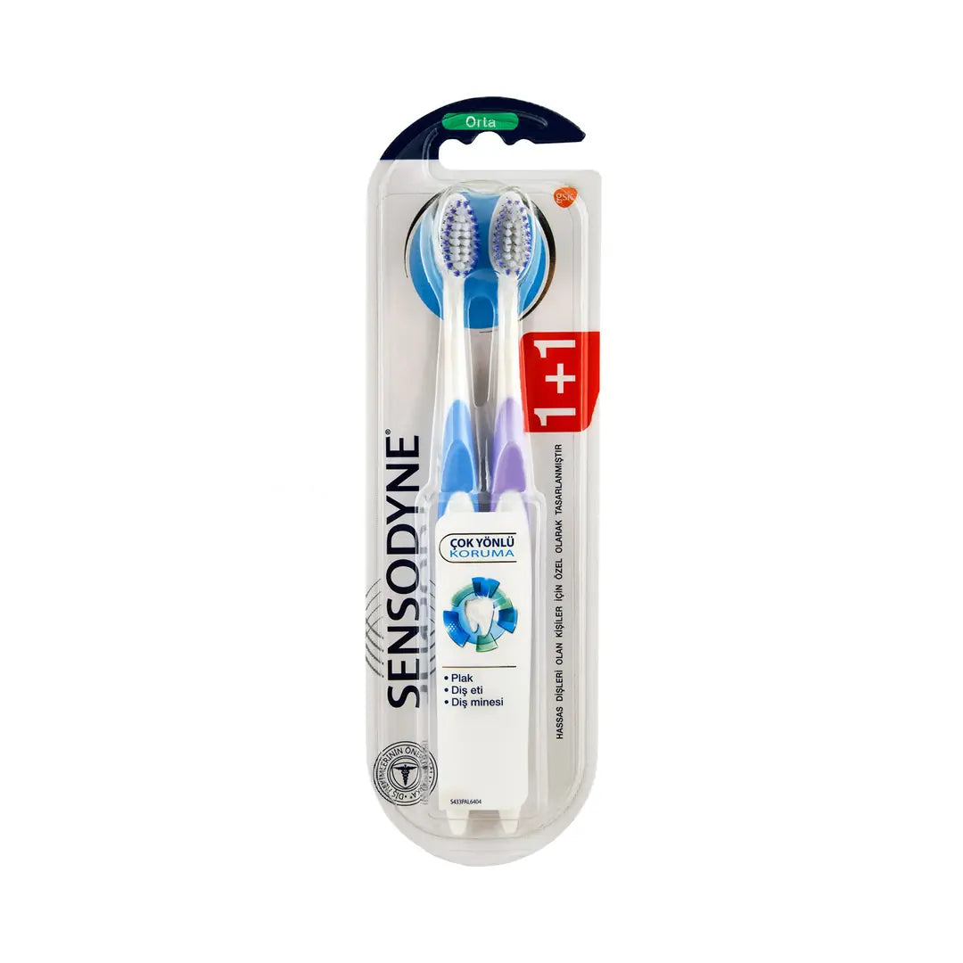 Sensodyne Multi Care Medium Toothbrush for Sensitive Teeth 2-Pack by Beauty Care Bag