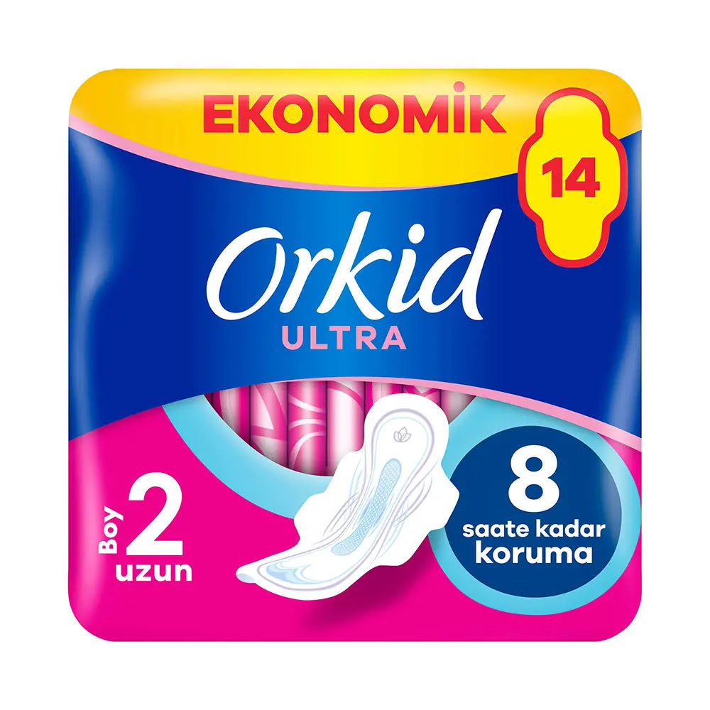 Orkid Ultra Extra Long Sanitary Pads Economy Pack 14 Count by Beauty Care Bag
