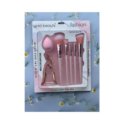 Gold Beauty EP-742 7-Piece Makeup Brush Set by Beauty Care Bag