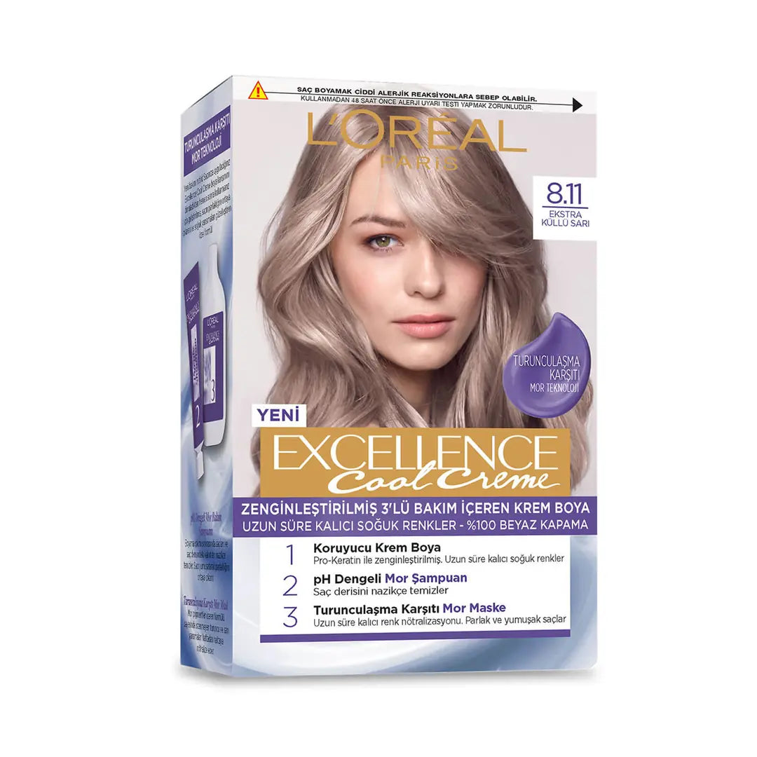 L'Oreal Paris Excellence Cool Creme 8-11 Extra Ashy Blonde by Beauty Care Bag