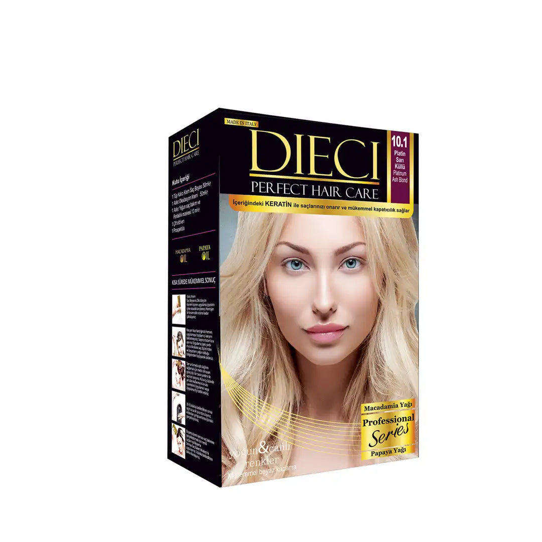 Dieci Perfect Kit Hair Dye 10-1 Platinum Ash Blonde by Beauty Care Bag