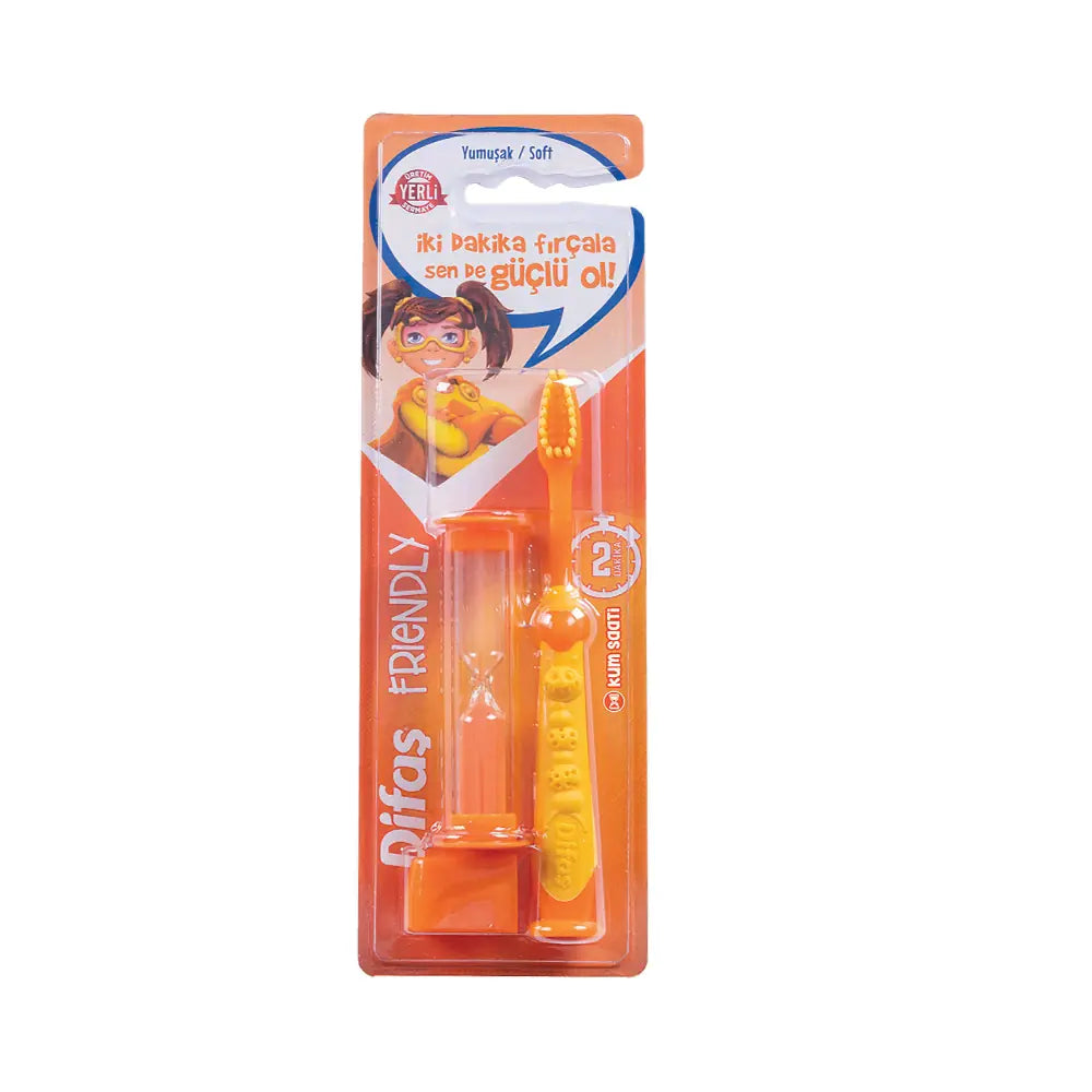 Difas Friendly Soft Toothbrush with Hourglass Timer by Beauty Care Bag