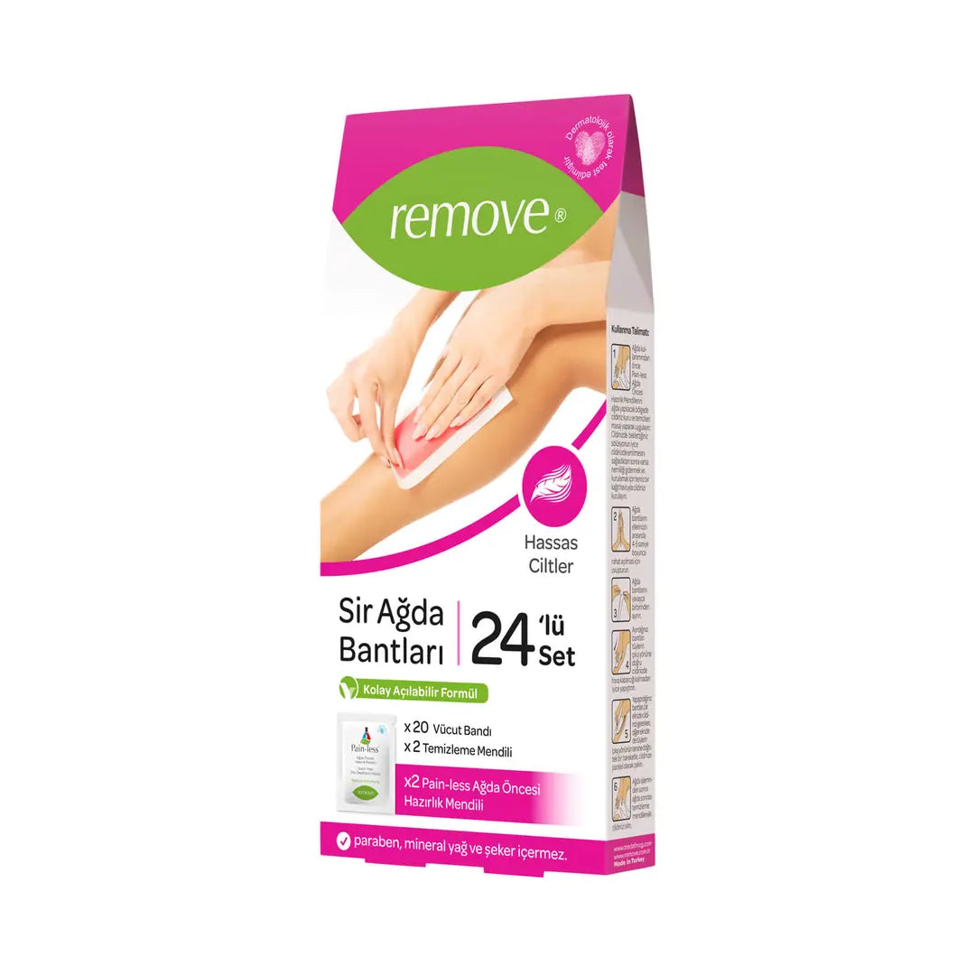 Remove Wax Strips for Sensitive Skin 24-Count by Beauty Care Bag