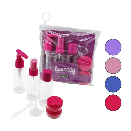 Carelly Travel Bottle Set Cr-3110 Leak-Resistant Kit by Beauty Care Bag