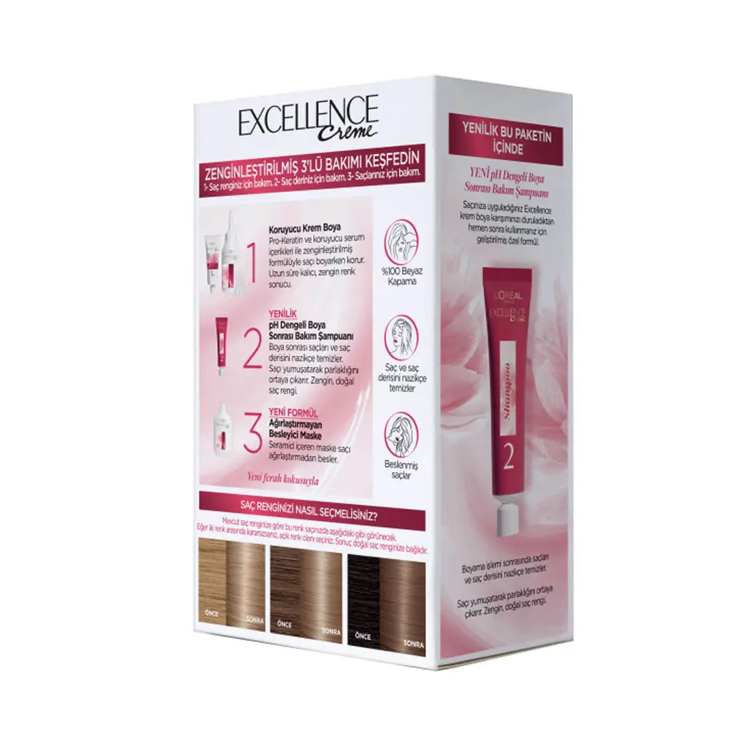 L'Oreal Excellence Creme Hair Dye 8.1 Ash Dark Blonde by Beauty Care Bag