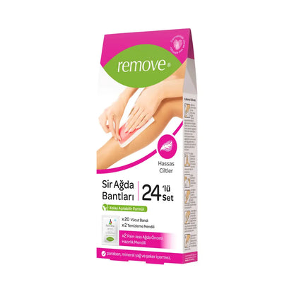 Remove Wax Strips for Sensitive Skin 24-Count by Beauty Care Bag