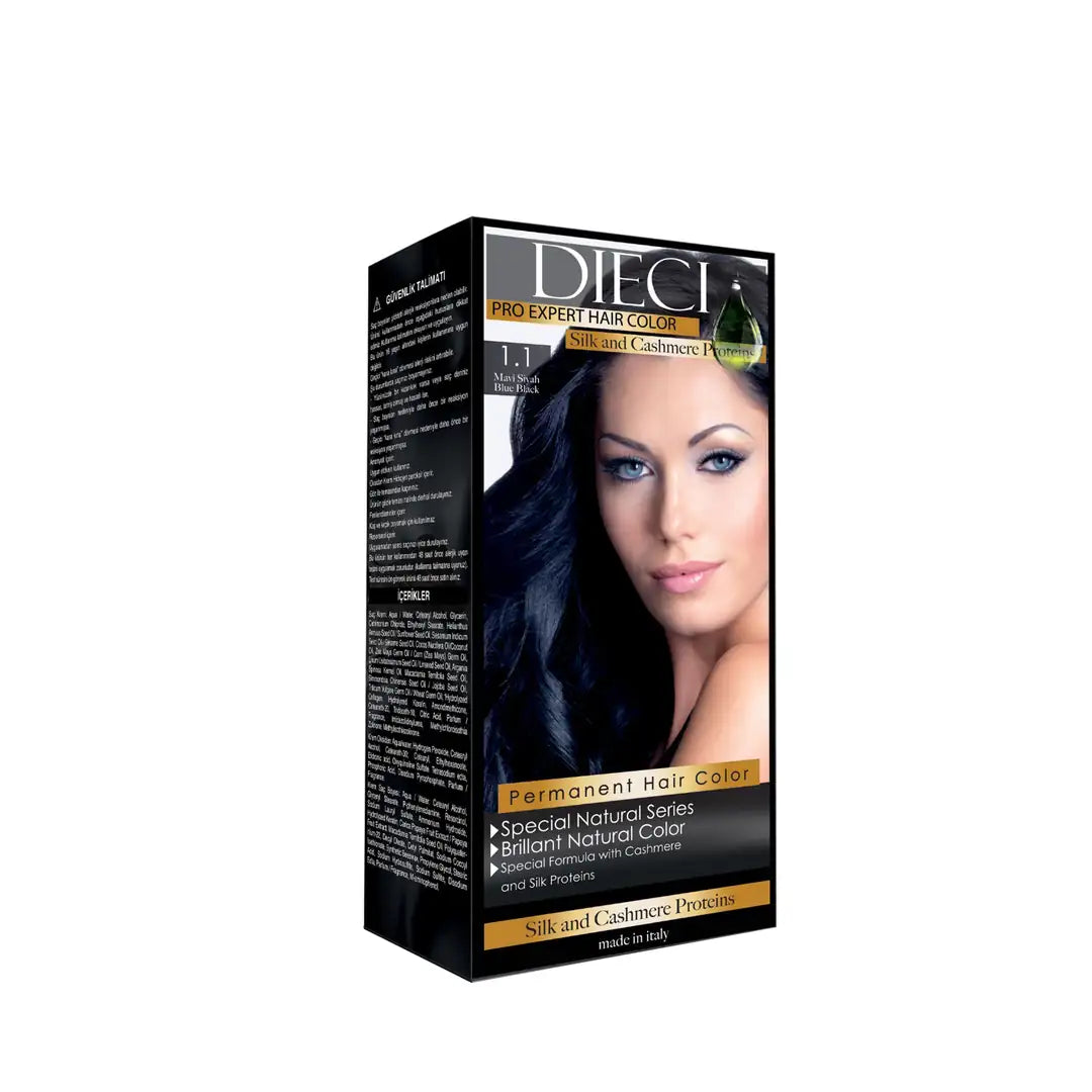 Dieci Natural Eko Kit Hair Color 1-1 Blue Black by Beauty Care Bag