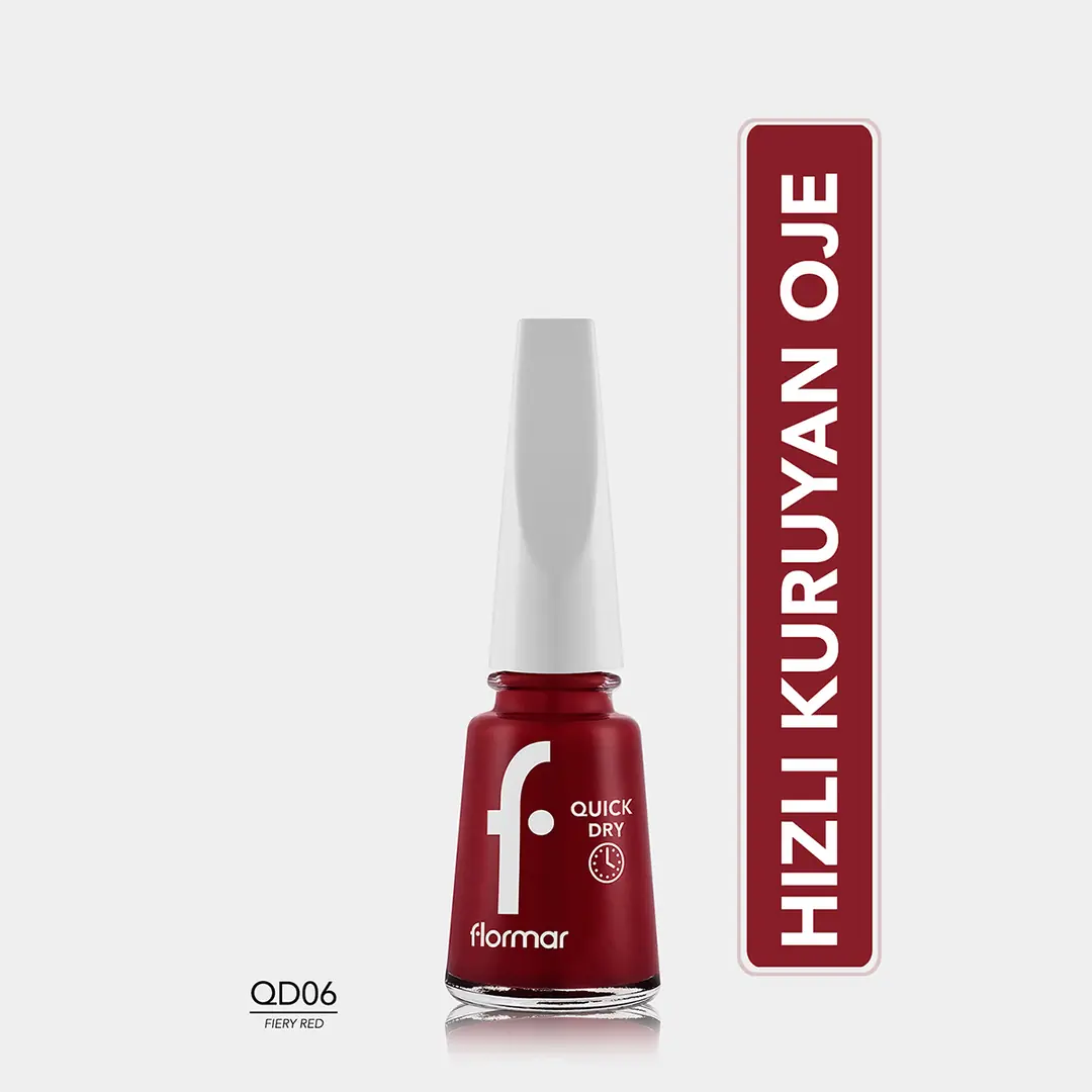 Flormar Quick Dry Nail Polish Qd06 Fast Drying Shiny Finish by Beauty Care Bag