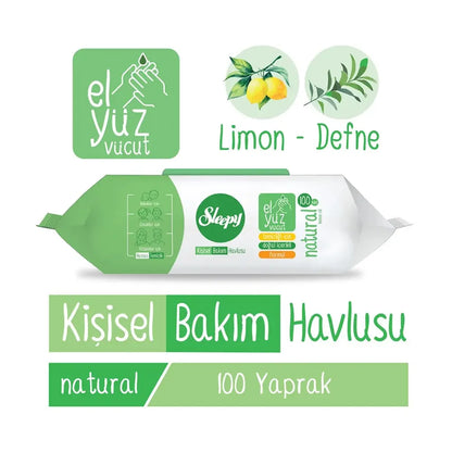 Sleepy Natural Personal Care Wipes for Gentle Cleansing 100 Count by Beauty Care Bag