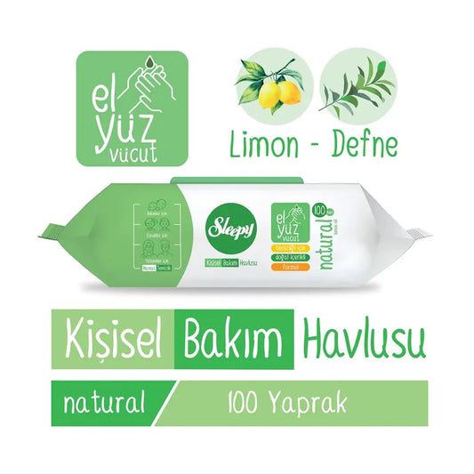 Sleepy Natural Personal Care Wipes for Gentle Cleansing 100 Count by Beauty Care Bag