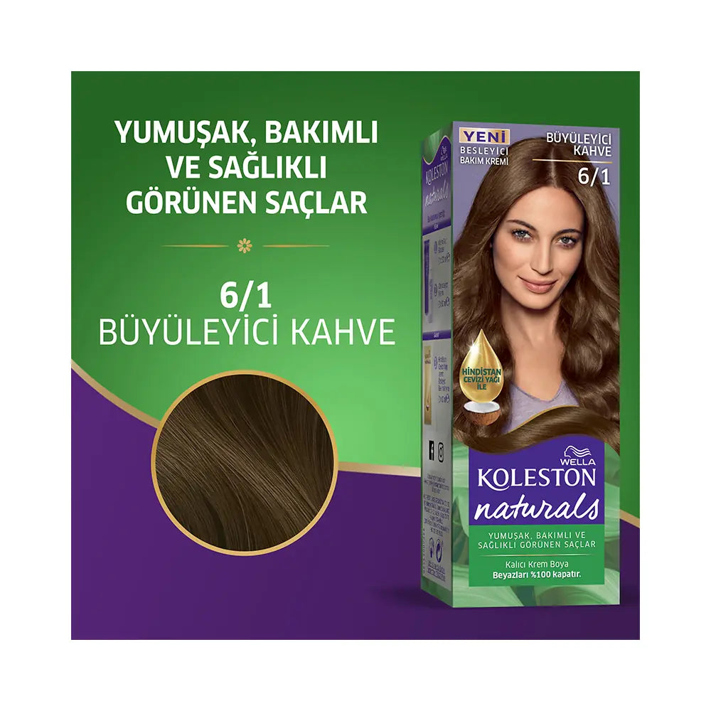 Wella Koleston Naturals Maxi Charming Brown 6/1 Hair Color by Beauty Care Bag