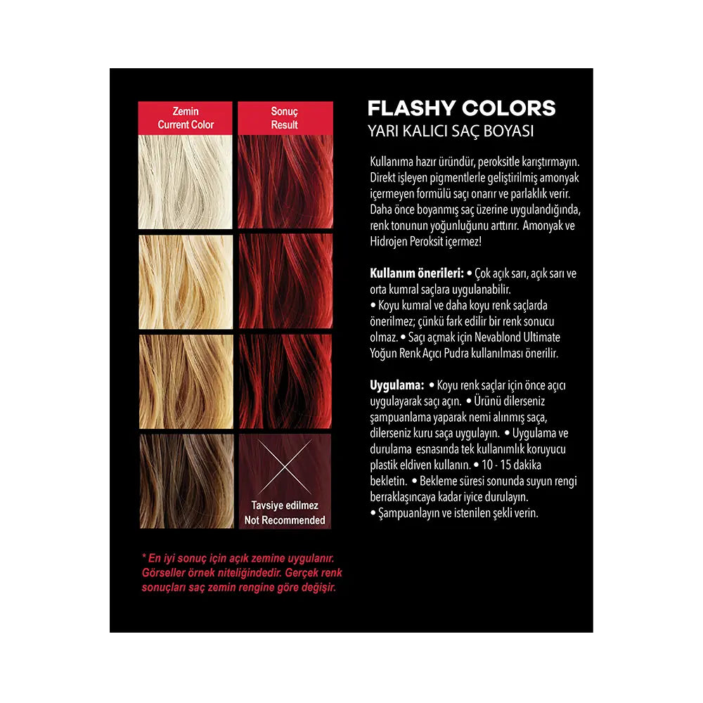 Neva Flashy Colors Semi-Permanent Hair Dye in Red 100ml by Beauty Care Bag