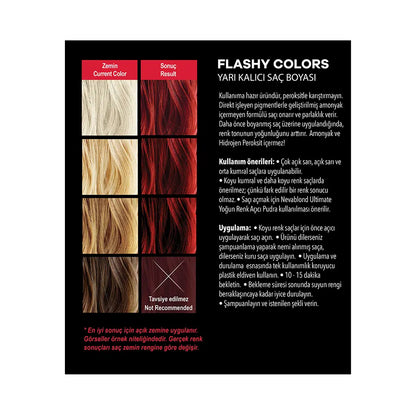 Neva Flashy Colors Semi-Permanent Hair Dye in Red 100ml by Beauty Care Bag
