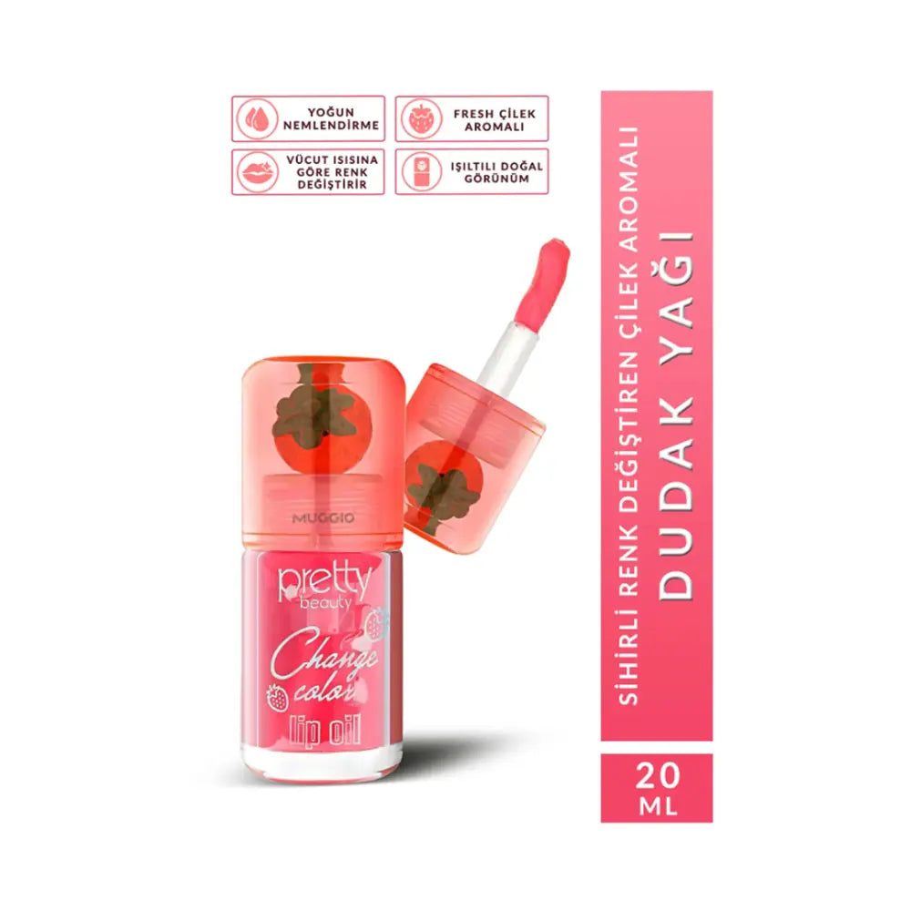 Pretty PB-935 Strawberry Lip Oil for Hydrated Lips by Beauty Care Bag