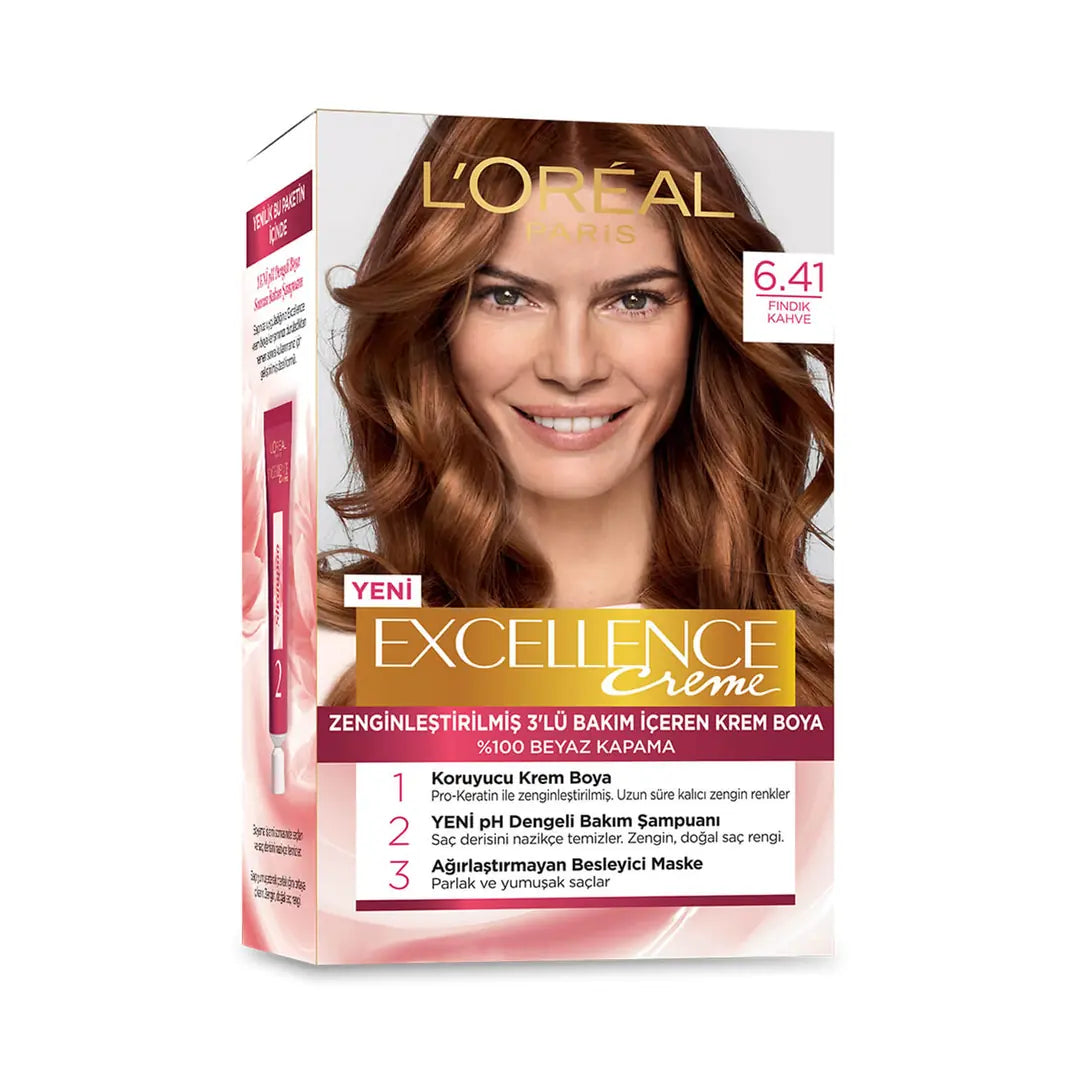 L'Oreal Excellence Creme Hair Dye 6-41 Hazelnut Brown by Beauty Care Bag