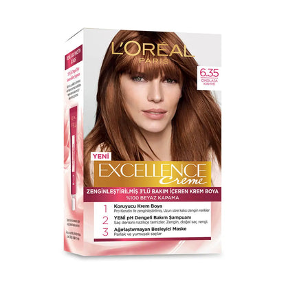 Loreal Excellence Creme Hair Color 6-35 Chocolate Brown by Beauty Care Bag