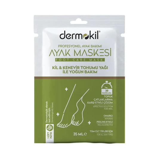 Dermokil Clay & Hemp Seed Oil Peeling Foot Mask 35ml by Beauty Care Bag