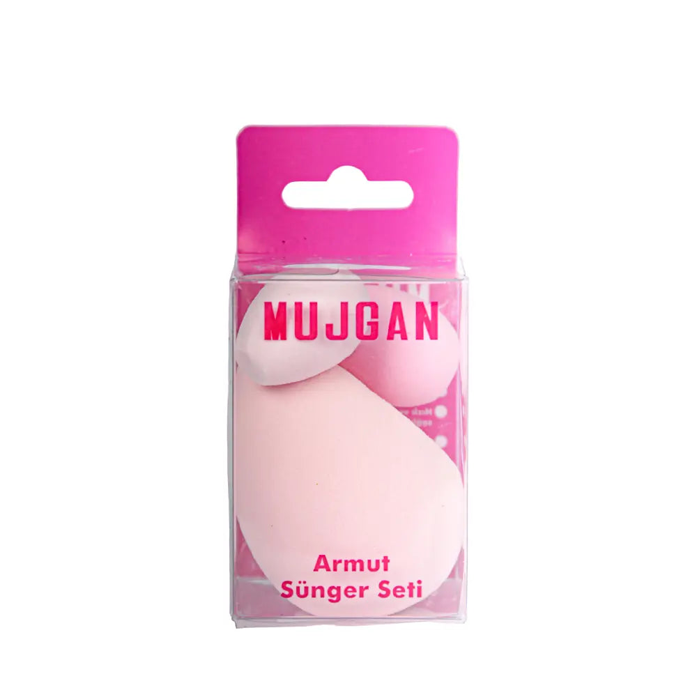 Mujgan 170 Pear Makeup Sponge Trio for Seamless Blending 3-Pack by Beauty Care Bag