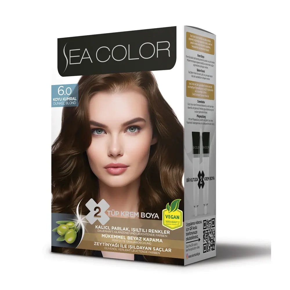 Sea Color Permanent Hair Color Set 6.0 Dark Blonde 2-Pack by Beauty Care Bag