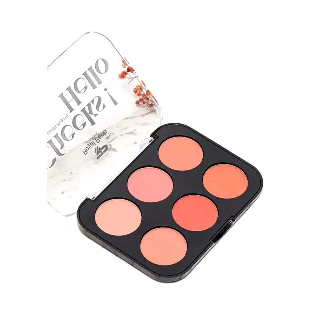 Royal Paris Cheeks! Hello 6-Color Blush Palette rps-125 by Beauty Care Bag