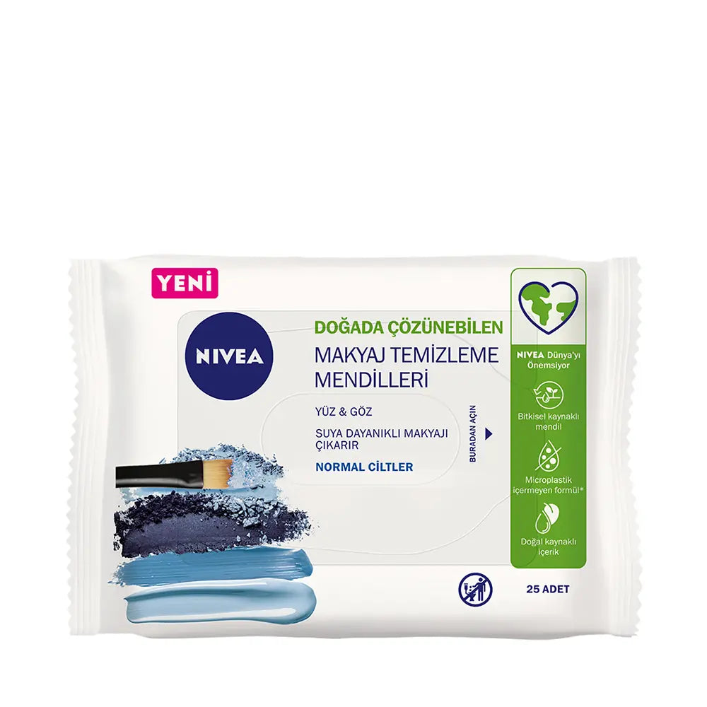 Nivea 3-in-1 Makeup Remover Wipes for Normal Skin 25 Count by Beauty Care Bag