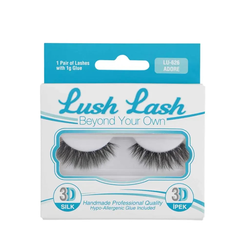 Lush Lash 3D Silk Eyelashes Adore for Dramatic Volume by Beauty Care Bag