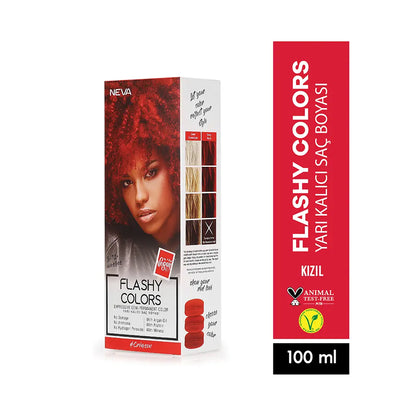 Neva Flashy Colors Semi-Permanent Hair Dye in Red 100ml by Beauty Care Bag