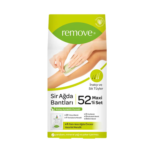 Remove Wax Strips for Stubborn & Thick Hair 52-Pack by Beauty Care Bag