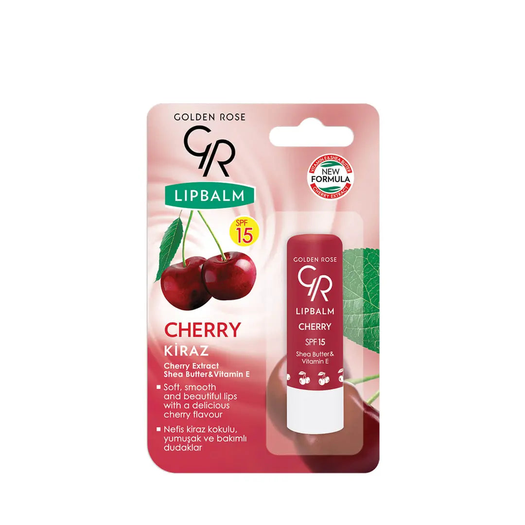 Golden Rose Lip Balm Cherry SPF15 - Hydrating Lip Care 4.6g by Beauty Care Bag