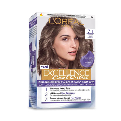 L'Oreal Paris Excellence Cool Creme 7.11 Ashy Light Brown by Beauty Care Bag