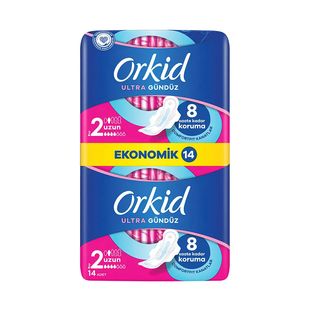Orkid Ultra Extra Long Sanitary Pads Economy Pack 14 Count by Beauty Care Bag