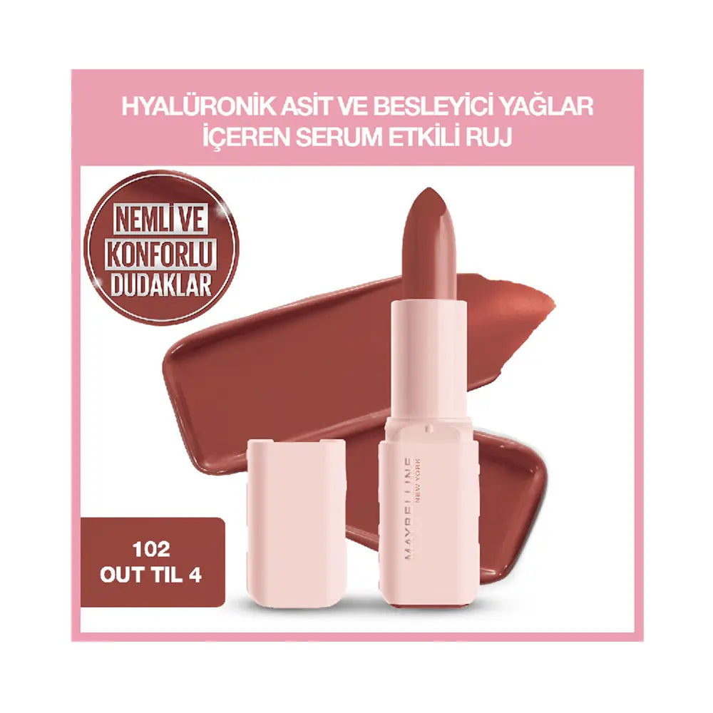 Maybelline New York Satin Lipstick with Hyaluronic Acid 102 by Beauty Care Bag