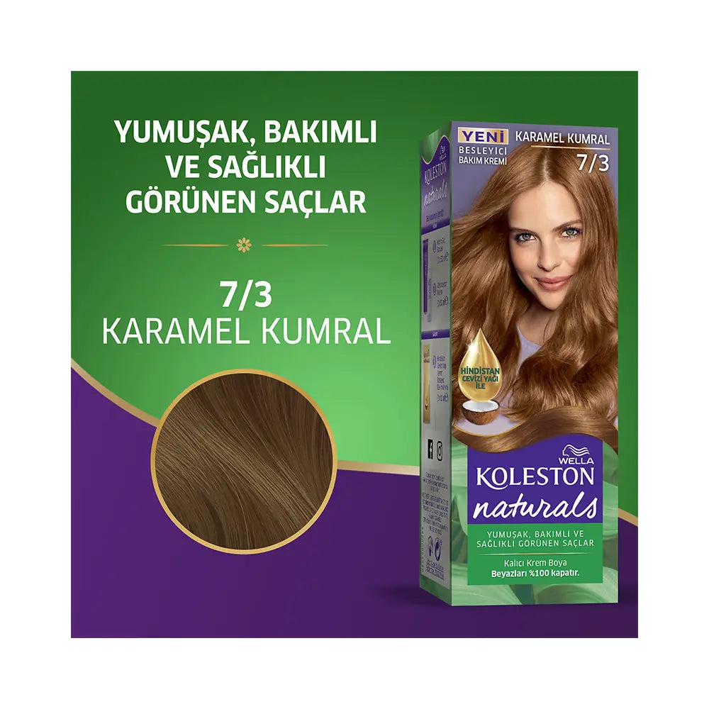 Wella Koleston Naturals Maxi 7/3 Caramel Brown Hair Dye by Beauty Care Bag
