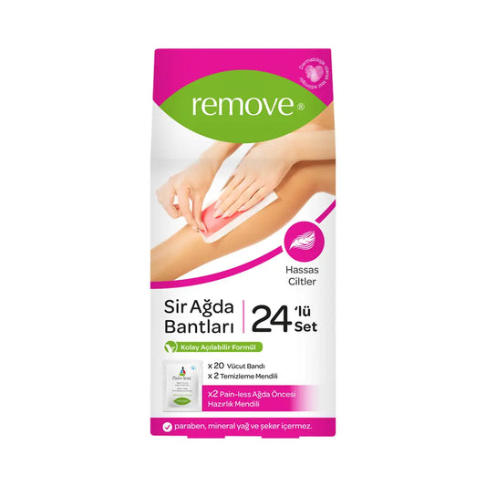 Remove Wax Strips for Sensitive Skin 24-Count by Beauty Care Bag